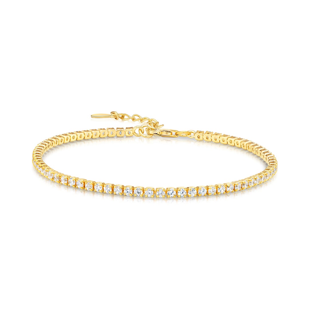 Classic Simulated Diamond Tennis Bracelet, Solid 925 Sterling Silver