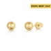 14k Yellow Gold Ball Stud Earrings with Screwbacks 4mm, 5mm, 6mm, 7mm, 8mm, Sleeper earrings, Unisex 