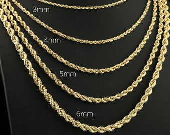 thumbnail image 2 of 14kt Yellow Gold .5mm Rope Chain Necklace – 24 Inch – Solid Gold, Carded 2 of 6