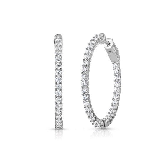 CZ oval hoop earrings CZ oval hoop earrings