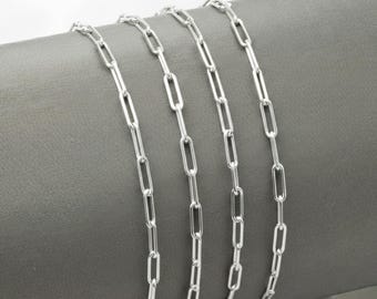925 Sterling Silver Paperclip Bracelet, 3mm Thin Dainty Design, High Polish Finish, With Lobster Lock, 7"-7.5"-8", Made In Italy, Unisex