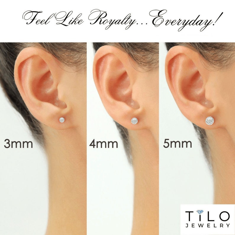 14K White Gold Sparkle Ball Stud Earrings, Hand Engraved Diamond Cuts, By TILO Jewelry image 2