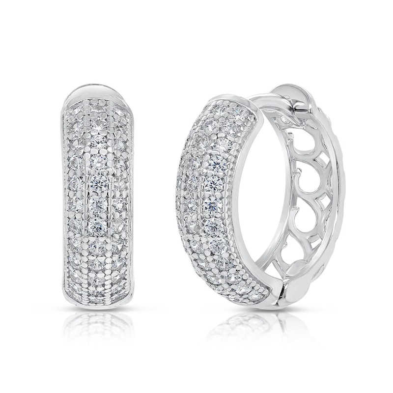 SILVER PAVA EAR HOOPS