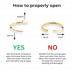 14K Yellow Gold Endless Hoop Earrings, Essential and Minimal Round Hoops, Reaction-free Real 14K Gold Cartilage Jewelry image 9
