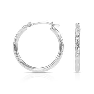 14K Gold Tornado Hoop Earrings, TILO Special Hand Engraved Designer Hoops, 14K SOLID GOLD, 1 inch (25mm), Handmade By Tilo Jewelry image 8