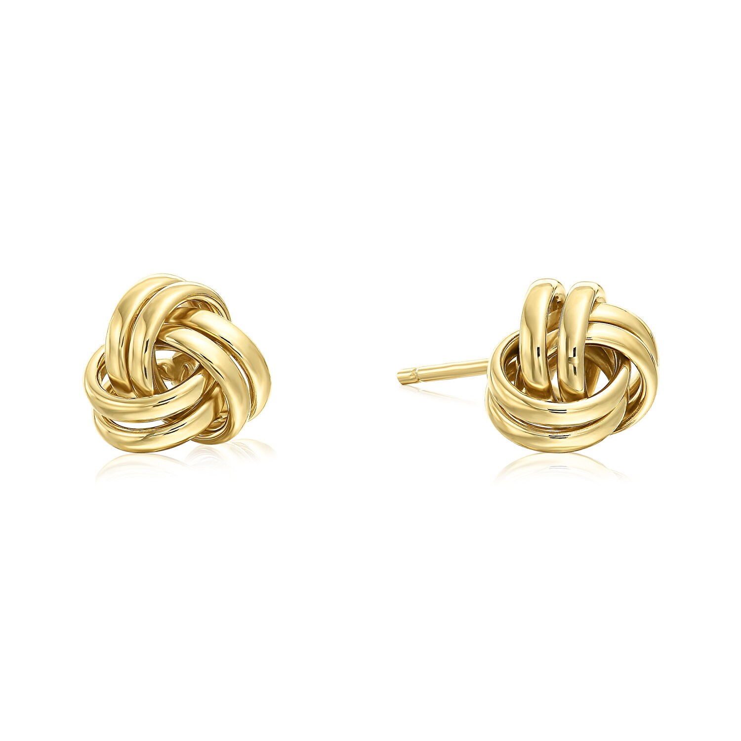 14k Gold Polished Love Knot Stud Earrings 7mm Etsy
