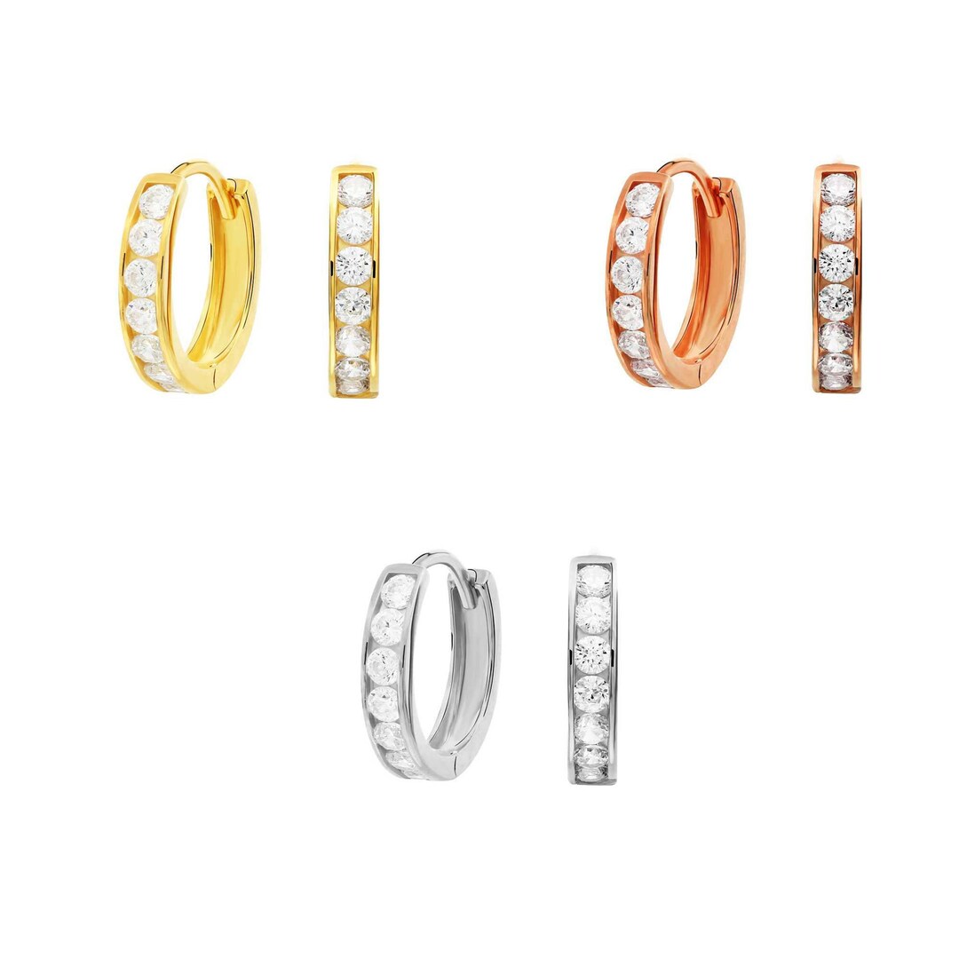 3 Paia Di Orecchini A Cerchio In Argento Sterling Per Le Donne S925 Huggie Hoop Orecchini Con Zirconia Cubica Piccole Traversine Cartilagine Huggie Orecchini A Cerniera Set Per