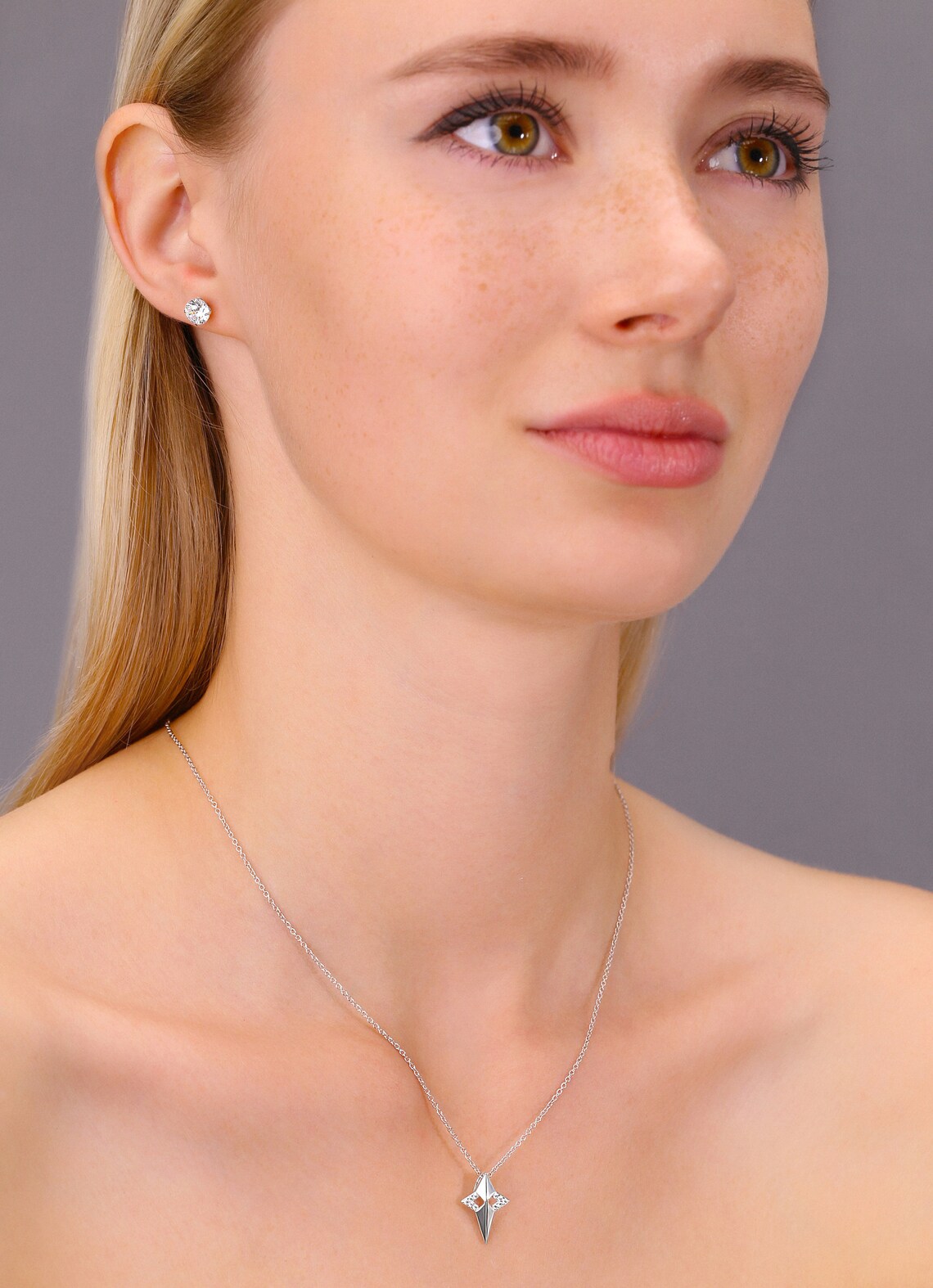 Cross Necklace Sterling Silver Charm Pendant 18 Inch Chain Etsy