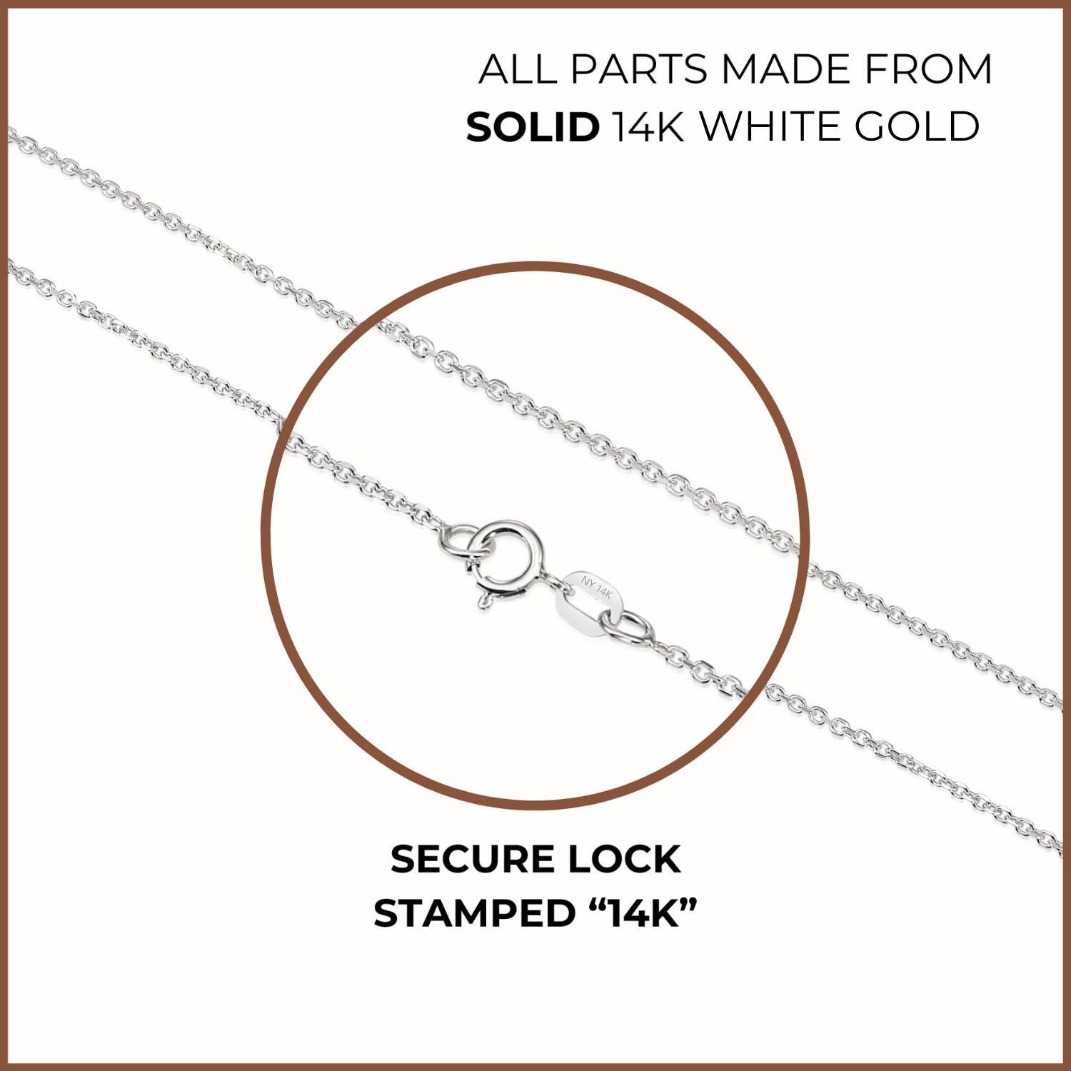 thumbnail image 2 of 14K White Gold Dainty Diamond-Cut Cable Chain Necklace – 16, 18, 20, Or 24 Inch – Made In Italy 2 of 6