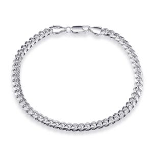 Sterling Silber Miami Cuban Link Armband, Massive Sterling Silber Italienische Armband, 5 mm-6 mm Dicke Glieder, 7 &quot;7,5&quot; 8 &quot;, Made in Italy