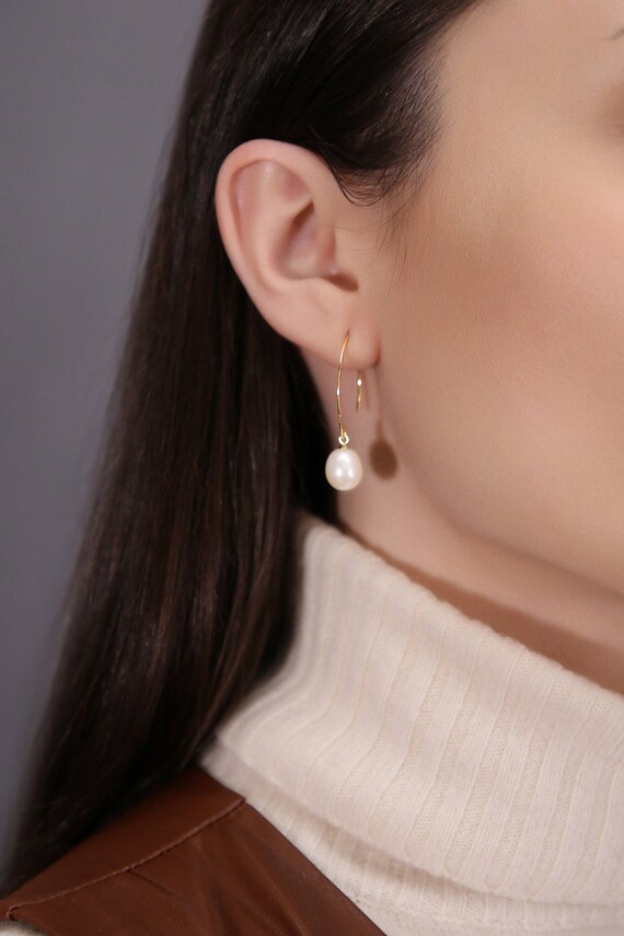 Buy 14K Gold Freshwater Pearl Earrings Easy Italian Hook Fine Ear