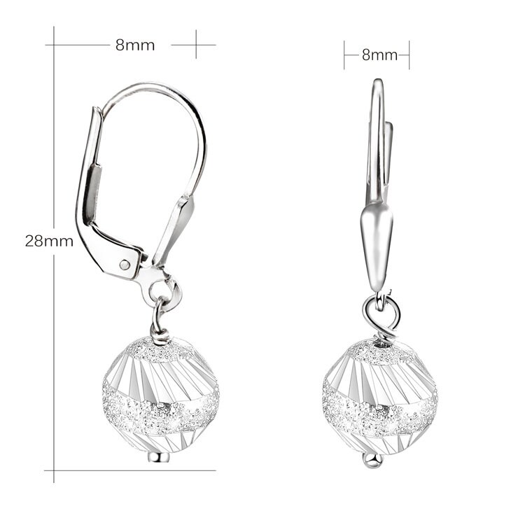 Dangling Leaver Back Earring / Ball Drop Earring / Sterling Etsy