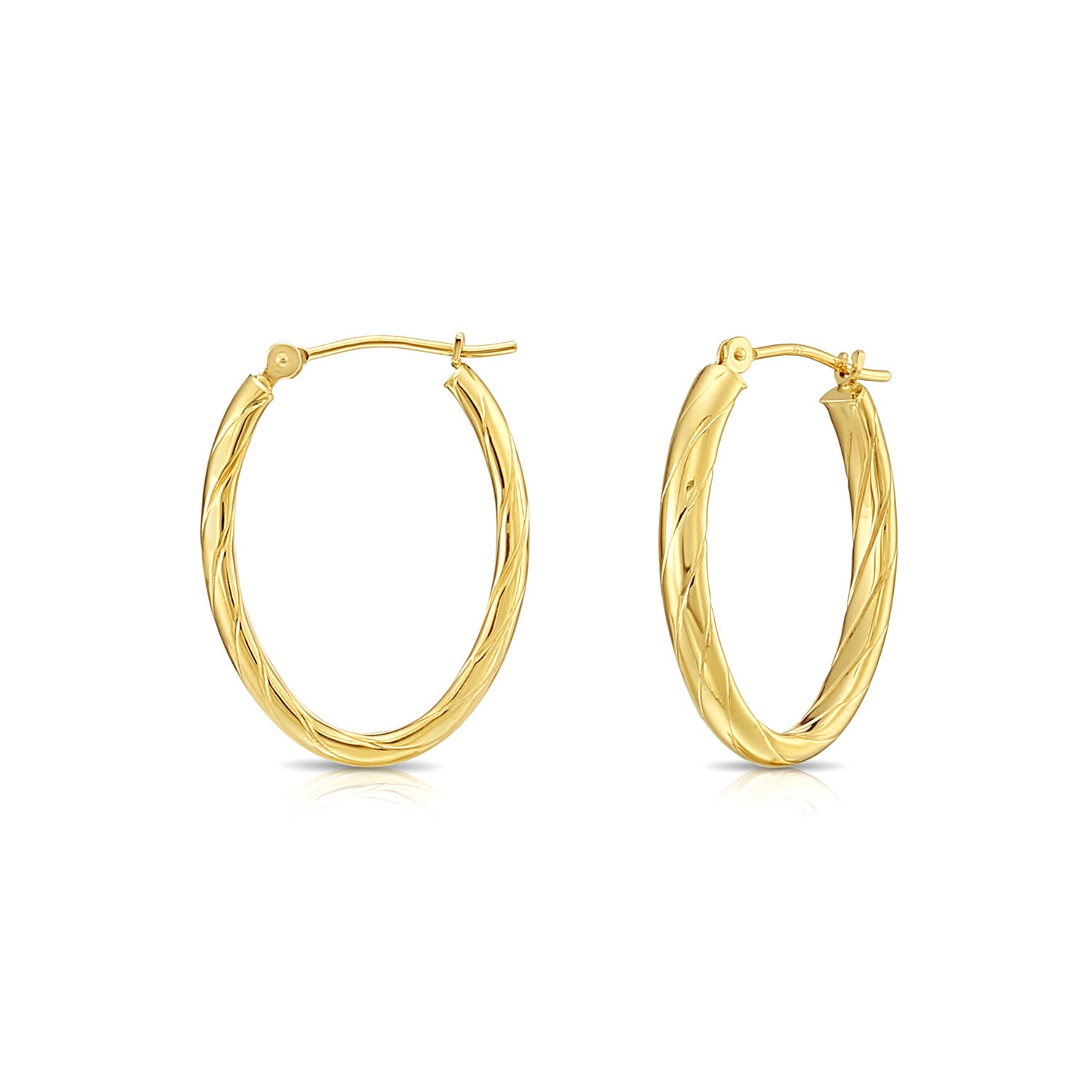 Details about 14K Yellow Gold Fancy Twisted Oval Hoop Earrings MSRP $337 Details about 14K Yellow Gold Fancy Twisted Oval Hoop Earrings MSRP $337