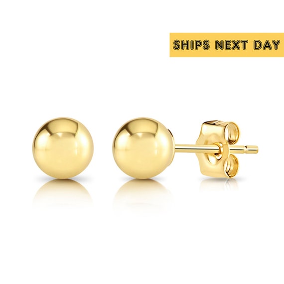 Ball Post Stud Earrings Polished Hammered Sterling Silver - 4mm Ball Post Stud Earrings Polished Hammered Sterling Silver - 4mm