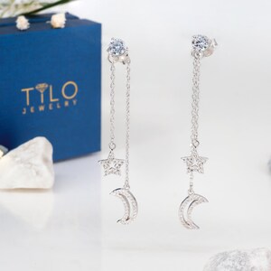 Orecchini A Stella In Argento 925 Con Zirconi – Ipoallergenici, Design A 3 Stelle – Regalo Per Bambine E Ragazze