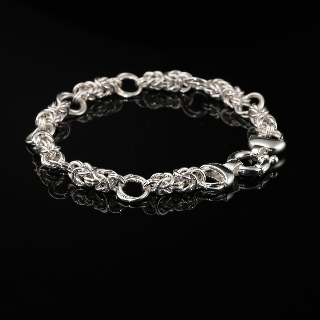 Sterling Silver Byzantine Chain Bracelet, 9.25