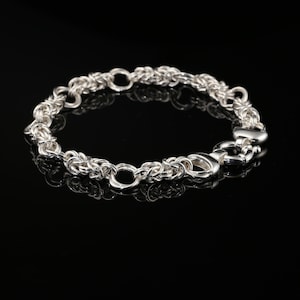 Sterling Silver Byzantine Chain Bracelet, 9.25&quot;, Unisex