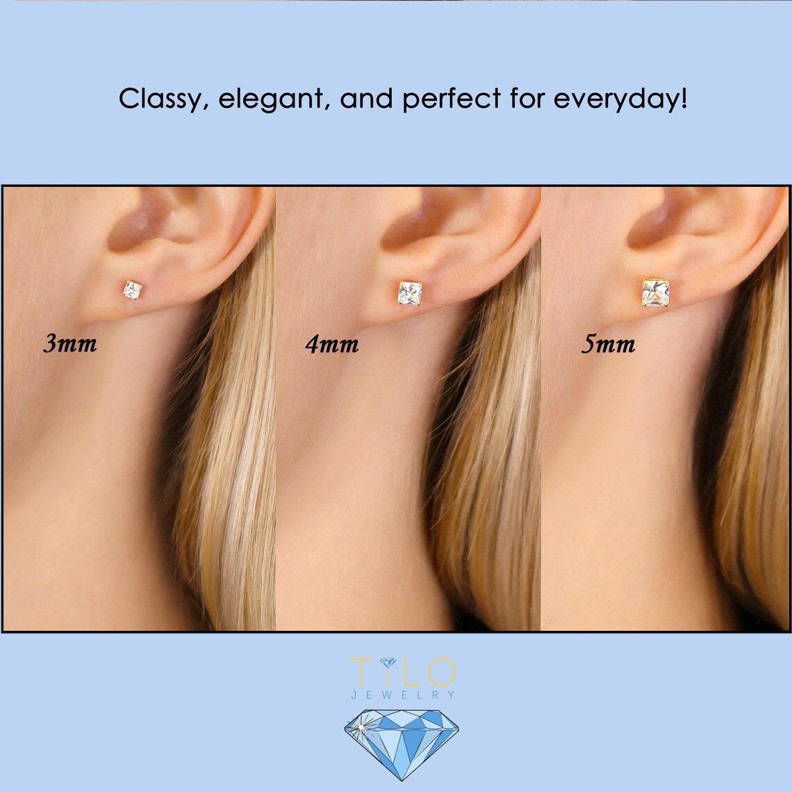 14k gold stud earrings store set of 3