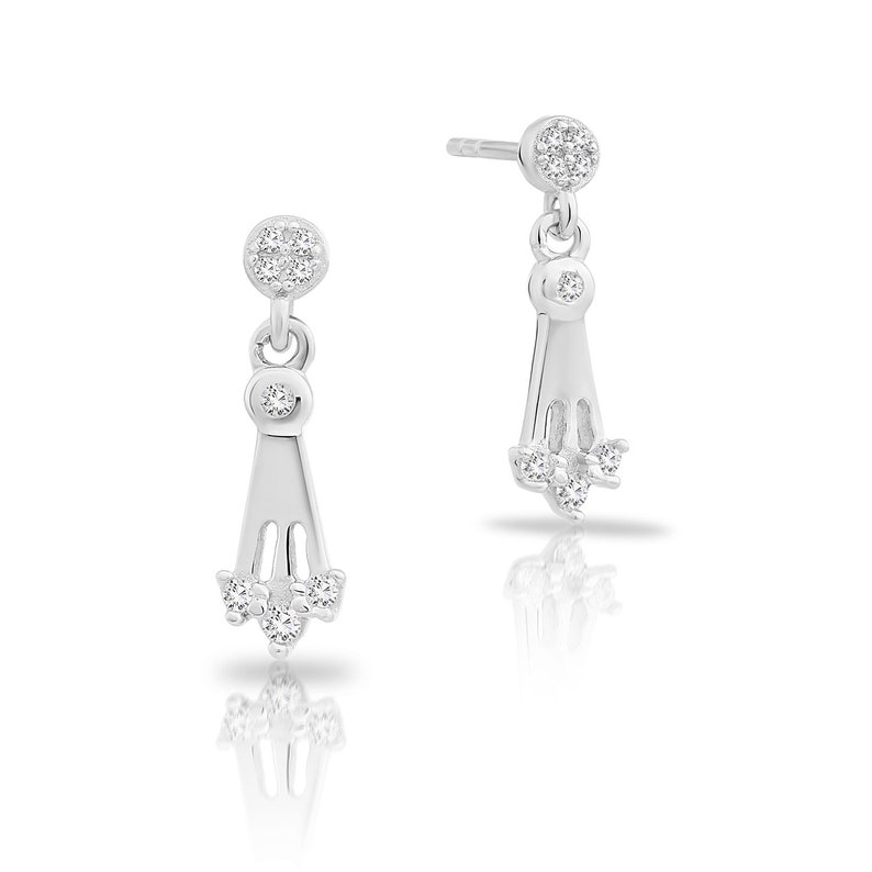 AoedeJ 925 Sterling Silver Three Leaf Clover Stud Earrings Cubic Zirconia Heart Earring Studs for Women