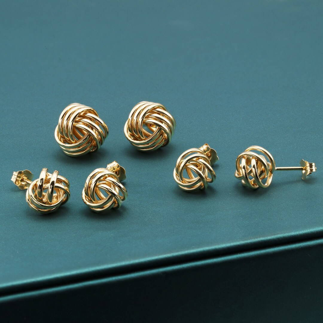◆STONEHENgE◆ Love Knot 14K Earrings Amazon.com: Solid 14k Yellow Gold Polished & Twisted Love