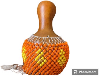 Shekere/ African Shaker/ Beaded Gourd Rattle