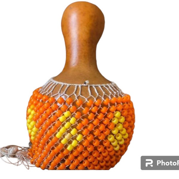 Shekere/ African Shaker/ Beaded Gourd Rattle