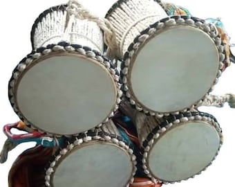 Omele Gan-gan/ Small Talking Drum With Beater & Leather Straps/ Authentic Yoruba Baby Talking Drum