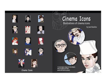 Livre modèles de vitraux - Icones du cinéma (Cinema icons)