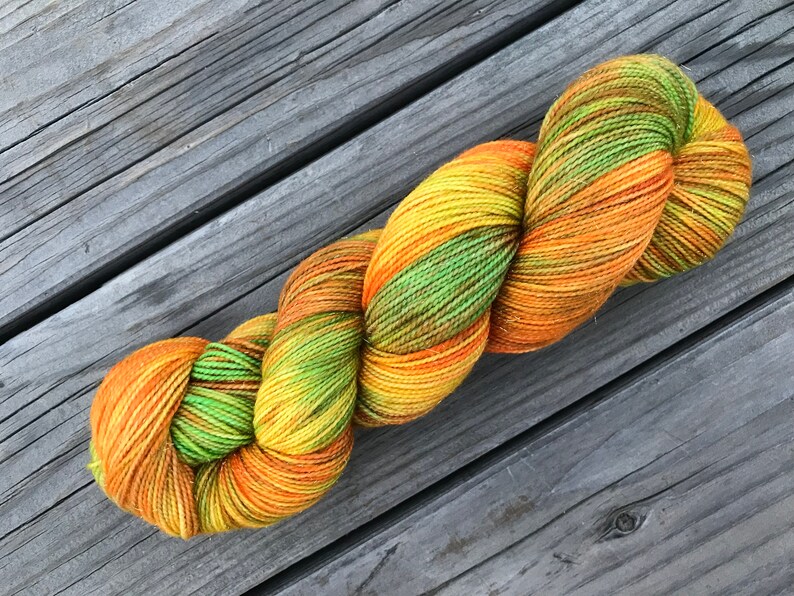 Autumn on my Goldie Base Combine this yarn with a Skein of my pumpkin spice or pumpkin