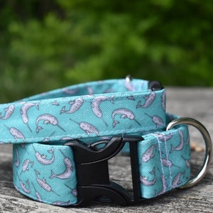 Collier pour chien The Splash I Collier narval l Collier estival l Collier océan pour chien I Collier martingale avec boucle l Collier Woodland pour chien