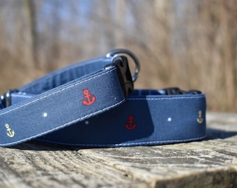 Seas the Day Dog Collar l Nautical Dog Collar l Classic Dog Collar l Martingale Dog Collar with Buckle l Summer Dog Collar