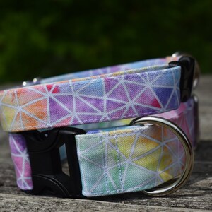 The Prism Dog Collar I Classic Dog Collar l Pastel Dog Collar l Pride Dog Collar I Martingale Dog Collar with Buckle l Woodland Dog Collar