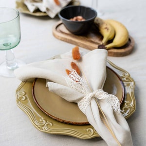 Linen Napkin Set of 2,  Stonewashed Linen Napkin, Handmade Table Decor Linen. Washed Soft Linen