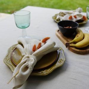 Oatmeal linen Tablecloth.Washed Soft Linen Tablecloth.Stonewashed Linen Custom Size Tablecloth.Square,Rectangular Table Linens.