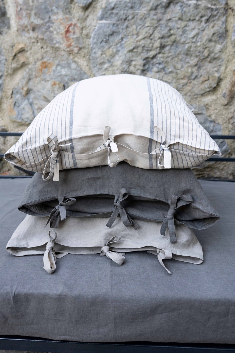 Stonewashed Linen Pillowcase. Decorative pillow case, Cushion Cover, Standart,King,Queen,Deco Pillowcase. image 4