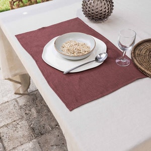 Linen Placemats. Set of 2 linen placemats in Clay Color. Linen Placemat s For Table Decor.