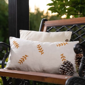 Decorative pillowcase, Linen Cushion Cover, Handmade, Woodblock Print Pillowcases, Room Decor, Gift For Home Decor Pillowcase. image 1