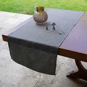 Linen table runner in Gray. Washed soft linen runner. Handmade natural table decor. Stonewashed linen runner,various size,various color.