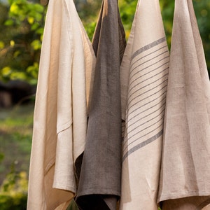 Linen Tea Towel, Linen Kitchen Towel, Hand Towel, Washed Linen Handmade Towel. Linen Striped, Various Color Tea Towel.
