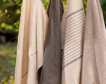 Torchon en lin, torchon de cuisine en lin, serviette à main, serviette en lin lavée faite à la main. Linge rayé, torchon de différentes couleurs.