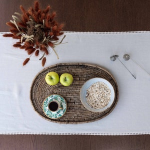 Linen table runner with lace. Washed soft linen runner. Handmade natural table decor.Stonewashed linen runner,various size,various color.