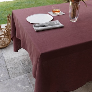 Clay washed soft tablecloth,Naturel Linen Table cloth.Stonewashed Linen Costum Size Tablecloth.Natural Dinnig Tablecloth.