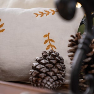 Decorative pillowcase, Linen Cushion Cover, Handmade, Woodblock Print Pillowcases, Room Decor, Gift For Home Decor Pillowcase. image 4
