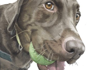 Custom Watercolor Pet Portrait: Handmade Dog Painting Gift