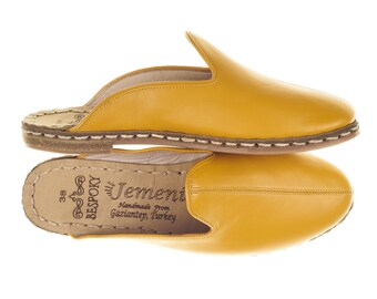 mustard color flip flops