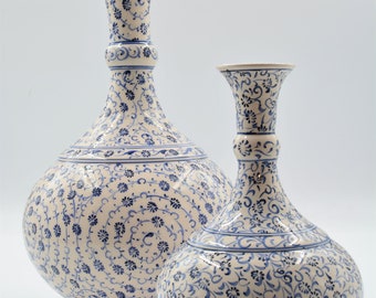 25 cm Turkish ceramic vase blue and white vases 10 inches handmade ceramic vases