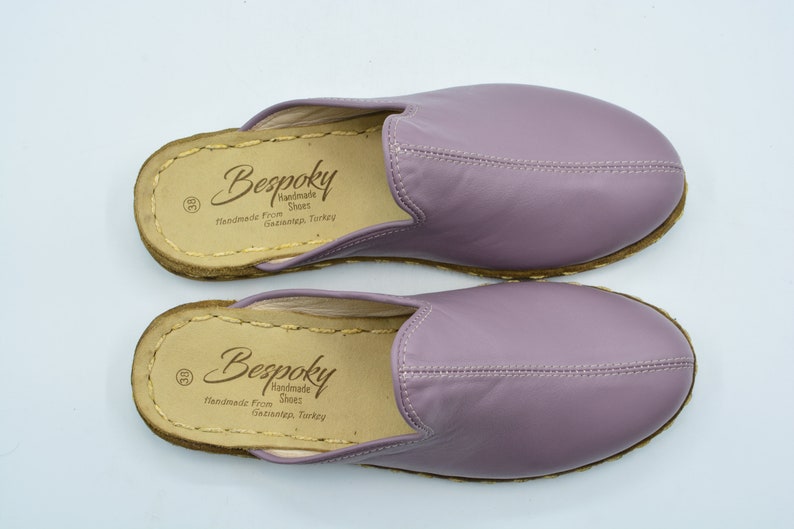 Unisex Purple Color Leather Handmade Slipper Leather Handmade Slipper Gift For Men Gift For Women