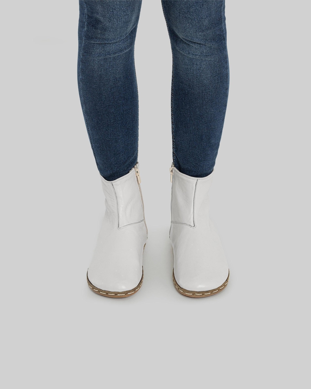 Botas Chelsea de piel con puntera ancha y caída cero (cremallera ...