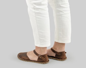 Leather Grounding Sandals: Earthing Wide Toe Wellness