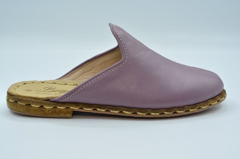 Unisex Purple Color Leather Handmade Slipper Leather Handmade Slipper Gift For Men Gift For Women
